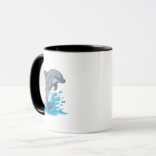 Joyful Dolphin Splash - Mug Mok (Voorkant links)