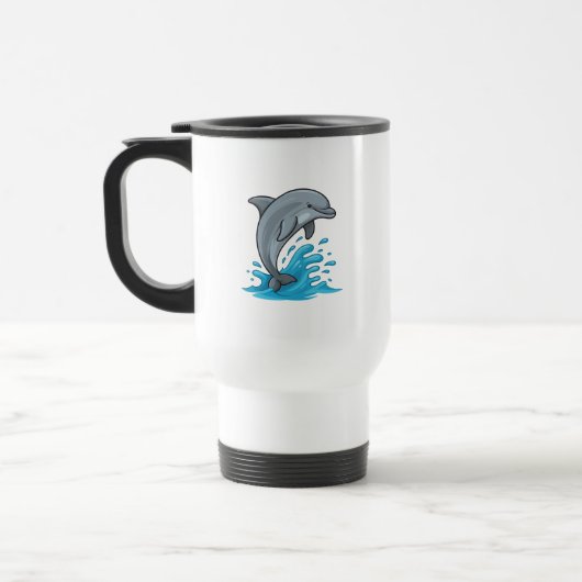 Joyful Dolphin Splash - Mug Reisbeker (Links)
