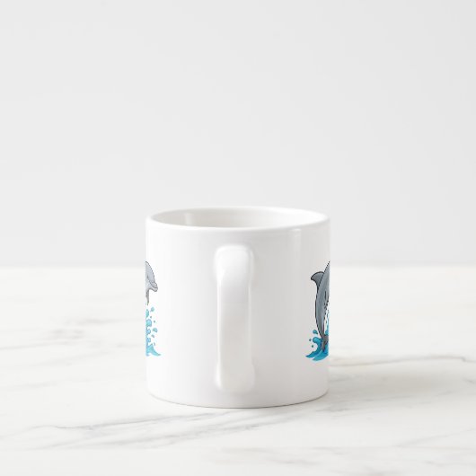 Joyful Dolphin Splash - Specialty Mug Espresso Kop (Achterkant)