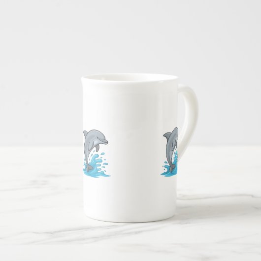 Joyful Dolphin Splash - Specialty Mug Porselein Kop (Voorkant rechts)