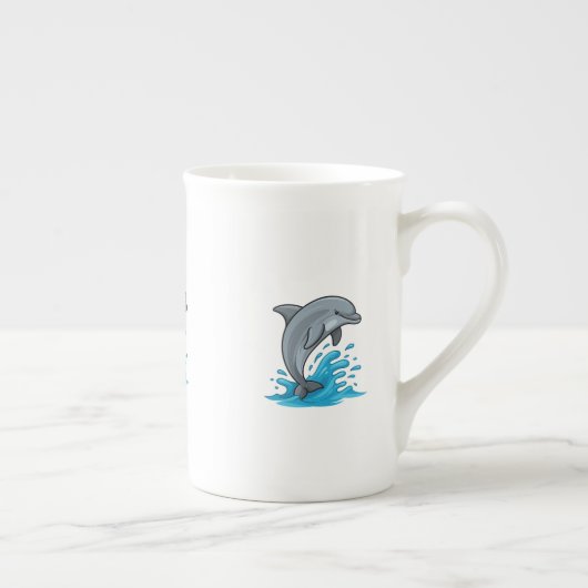 Joyful Dolphin Splash - Specialty Mug Porselein Kop (Rechts)