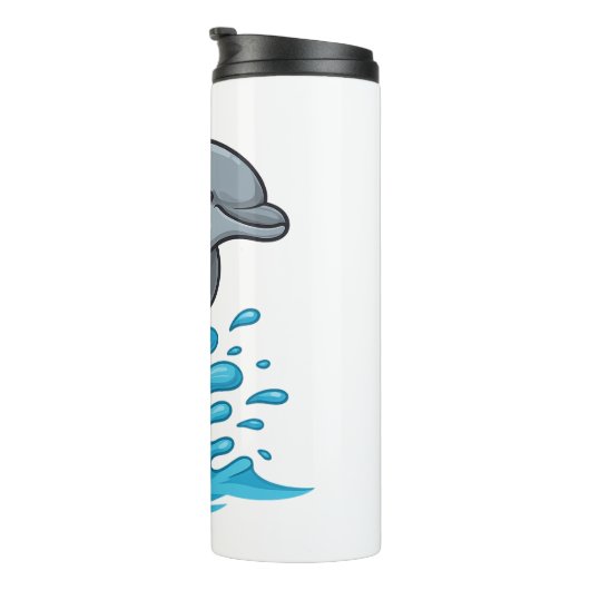 Joyful Dolphin Splash - Thermal Tumbler Thermosbeker (Geroteerd rechts)