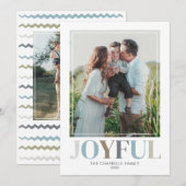 Joyful Double Photo Christmas Feestdagenkaart (Voorkant / Achterkant)