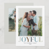 Joyful Double Photo Christmas Feestdagenkaart (Voorkant / Achterkant)