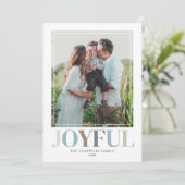 Joyful Double Photo Christmas Feestdagenkaart (Staand voorkant)