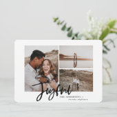 Joyful eenvoudige elegante multi-foto kerstkaart (Staand voorkant)