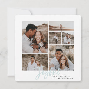Joyful eenvoudige elegante multi-foto kerstkaart