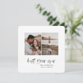 Joyful eenvoudige elegante multi-foto kerstkaart (Staand voorkant)