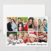 Joyful Eight Photo Elegant Black & White Christmas Feestdagenkaart (Voorkant / Achterkant)