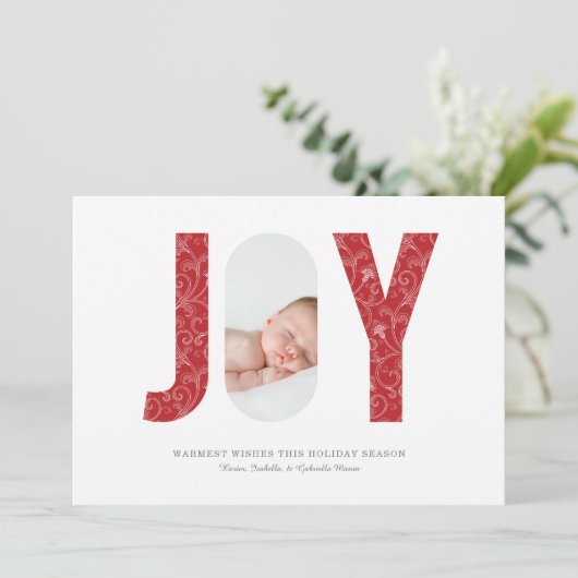 Joyful Elegance Photo Holiday Card Feestdagenkaart (Staand voorkant)