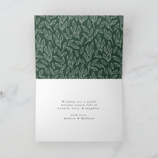 Joyful Elegance Script Foto Vakantie Groet Kaart (Binnen)