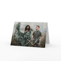 Joyful Elegance Script Foto Vakantie Groet Kaart