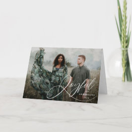 Joyful Elegance Script Foto Vakantie Groet Kaart