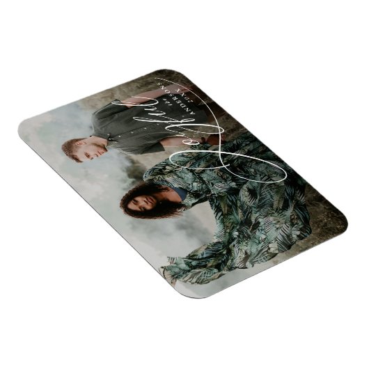 Joyful Elegance Script Holiday Foto Magneet (Rechterzijde)