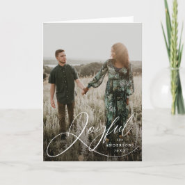 Joyful Elegance Script Photo Holiday Greep Card Feestdagen Kaart