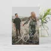 Joyful Elegance Script Photo Holiday Kaart (Staand voorkant)
