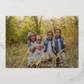 Joyful Elegant Calligraphy Overlay Photo Folie Feestdagenkaart (Voorkant)