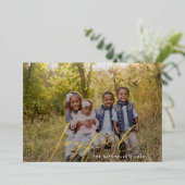 Joyful Elegant Calligraphy Overlay Photo Folie Feestdagenkaart (Staand Voorkant)