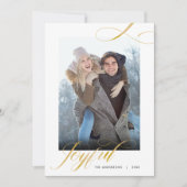 Joyful Elegant Script Photo met Kerstmis Feestdagenkaart (Voorkant)