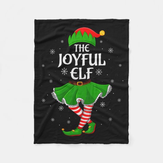 Joyful Elf Christmas Family Girls Women Elf Squad  Fleece Deken (Voorkant)