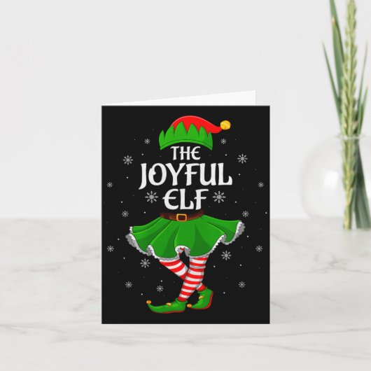 Joyful Elf Christmas Family Girls Women Elf Squad Kaart (Voorkant)