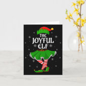 Joyful Elf Christmas Family Girls Women Elf Squad Kaart (Gele Bloem)