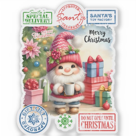 Joyful Elf Kerst sticker (Voorkant)
