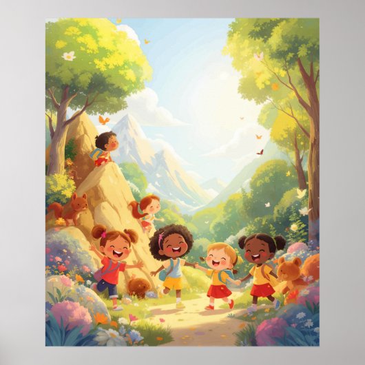 Joyful Explorers - Natuur Adventure Wall Art Poster (Voorkant)