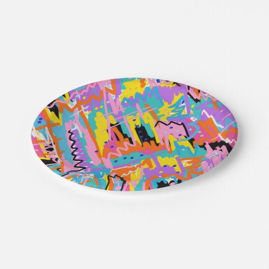 Joyful Expression Abstract Print Papieren Bordje (Gekanteld)