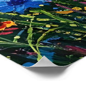 Joyful Expressionist Vibrant Wildflower Sunflower  Poster (Hoek)