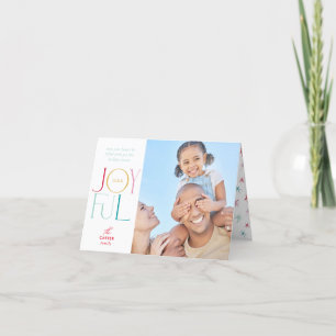 JOYFUL FAMILIE FOTO modern elegant type kleurrijk Feestdagen Kaart