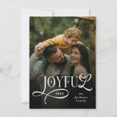 Joyful Family 2 Photo Christmas  Feestdagenkaart (Voorkant)