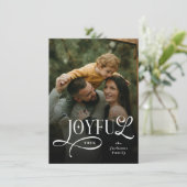 Joyful Family 2 Photo Christmas  Feestdagenkaart (Staand voorkant)