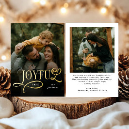 Joyful Family 2 Photo Christmas  Folie Feestdagenkaart