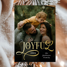 Joyful Family 2 Photo Christmas  Folie Feestdagenkaart