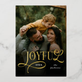Joyful Family 2 Photo Christmas  Folie Feestdagenkaart (Voorkant)