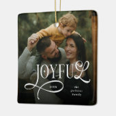 Joyful Family 2 Photo Christmas  Keramisch Ornament (Links)