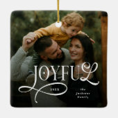 Joyful Family 2 Photo Christmas  Keramisch Ornament (Achterkant)