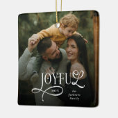 Joyful Family 2 Photo Christmas  Keramisch Ornament (Links)