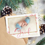 JOYFUL FAMILY FOTO elegant botanisch rood goud Feestdagenkaart<br><div class="desc">by kat massard >> www.simplysweetPAPERIE.com << An elegant, een eenvoudige botanische designfoto. Maximum area to display your beautiful familie too! TIPS 1. To resize / reposition the foto hit the "customise it" button. 2. You can also change the fonts, move and add more text. NEED HELP GETTING YOUR PHOTO TO...</div>