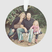 Joyful Family Foto met kerstversiering Ornament (voorkant)