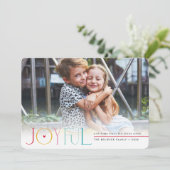 JOYFUL FAMILY FOTO modern schattig kinder kleurrij Aankondiging (Staand voorkant)