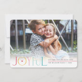 JOYFUL FAMILY FOTO modern schattig kinder kleurrij Aankondiging (Voorkant)