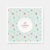 JOYFUL FAMILY moderne getekende feestelijke ster k Servet (Voorkant)