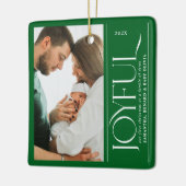 Joyful Family of Three Pregnancy Photo Ceramic Keramisch Ornament (Links)