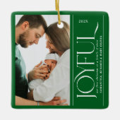 Joyful Family of Three Pregnancy Photo Ceramic Keramisch Ornament (Voorkant)
