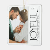 Joyful Family of Three Pregnancy Photo Ceramic Keramisch Ornament (Links)