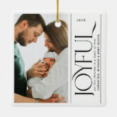 Joyful Family of Three Pregnancy Photo Ceramic Keramisch Ornament (Achterkant)