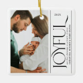 Joyful Family of Three Pregnancy Photo Ceramic Keramisch Ornament (Voorkant)