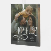 Joyful Family  Photo Christmas  Glas Ornament (Voorkant links)